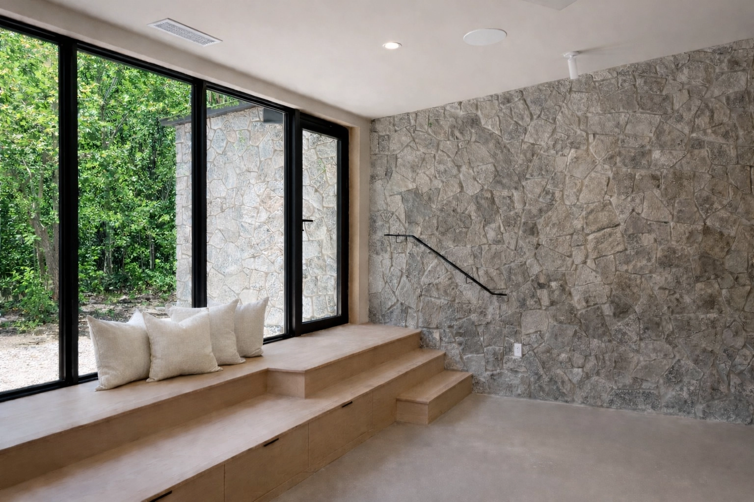 dwell_best_construction_austin_TX_home_builder_custom_new_modern_stone_wall_pool_murray_legge