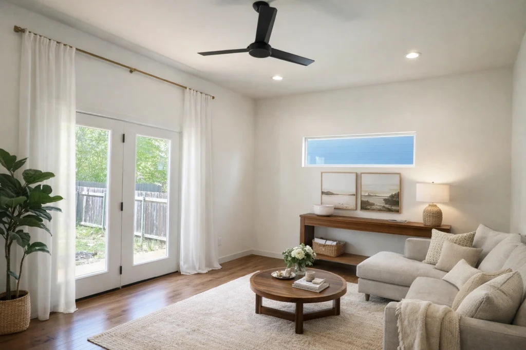 custom built living room