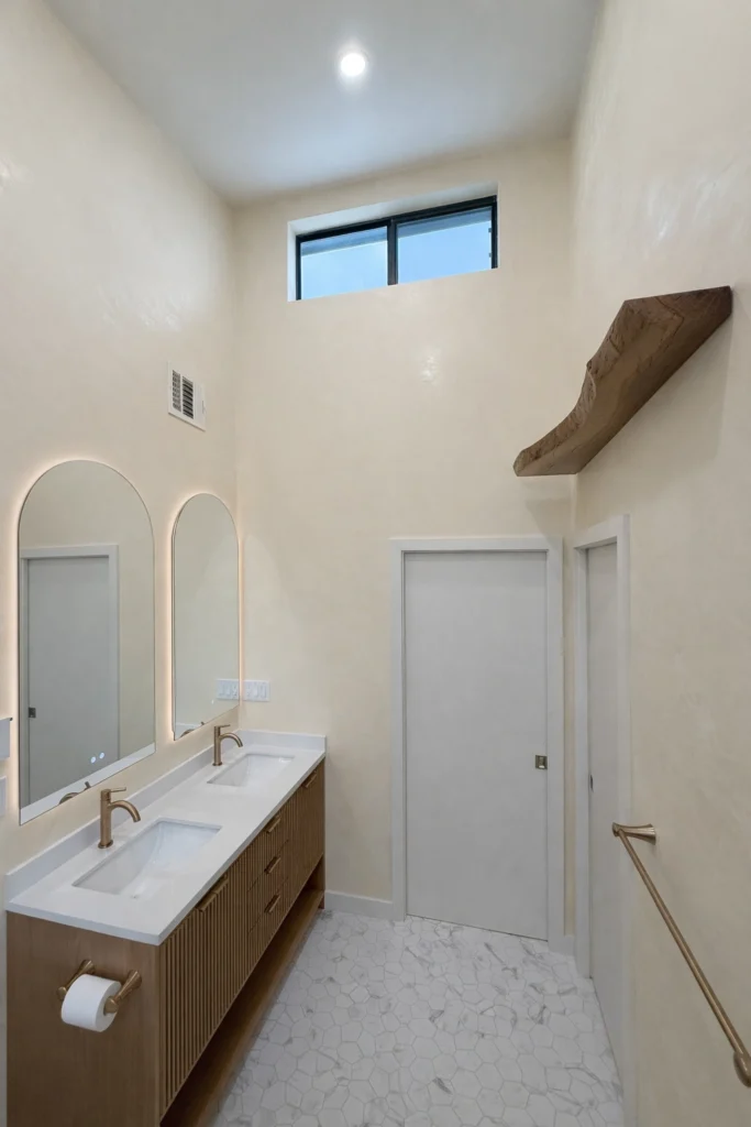Luxury bathroom remodeling project with custom vanity