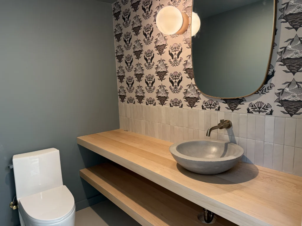 modern bathroom renovation in austin by dwell best construction